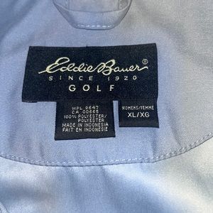 eddie bouer womens gold jacket light blue extra large